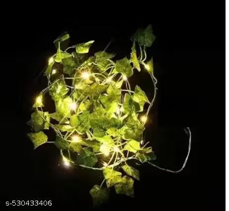 Money Plant Home Décor String Lights | Battery Operated Waterproof Lights | Vine Garland Hanging for Wall, Bedroom, Window, Wedding, Festival, Party ( Warm White)